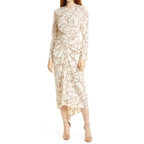 VERONICA BEARD
Kersey Ruched Silk-Blend Crepe De Chine Midi Dress Size 6 NWT - Picture 3 of 15